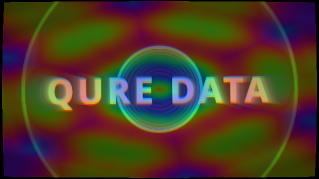 The VJ mixer example: kaleidoscoped plasma crossfaded with an animated QML title, through a CRT shader